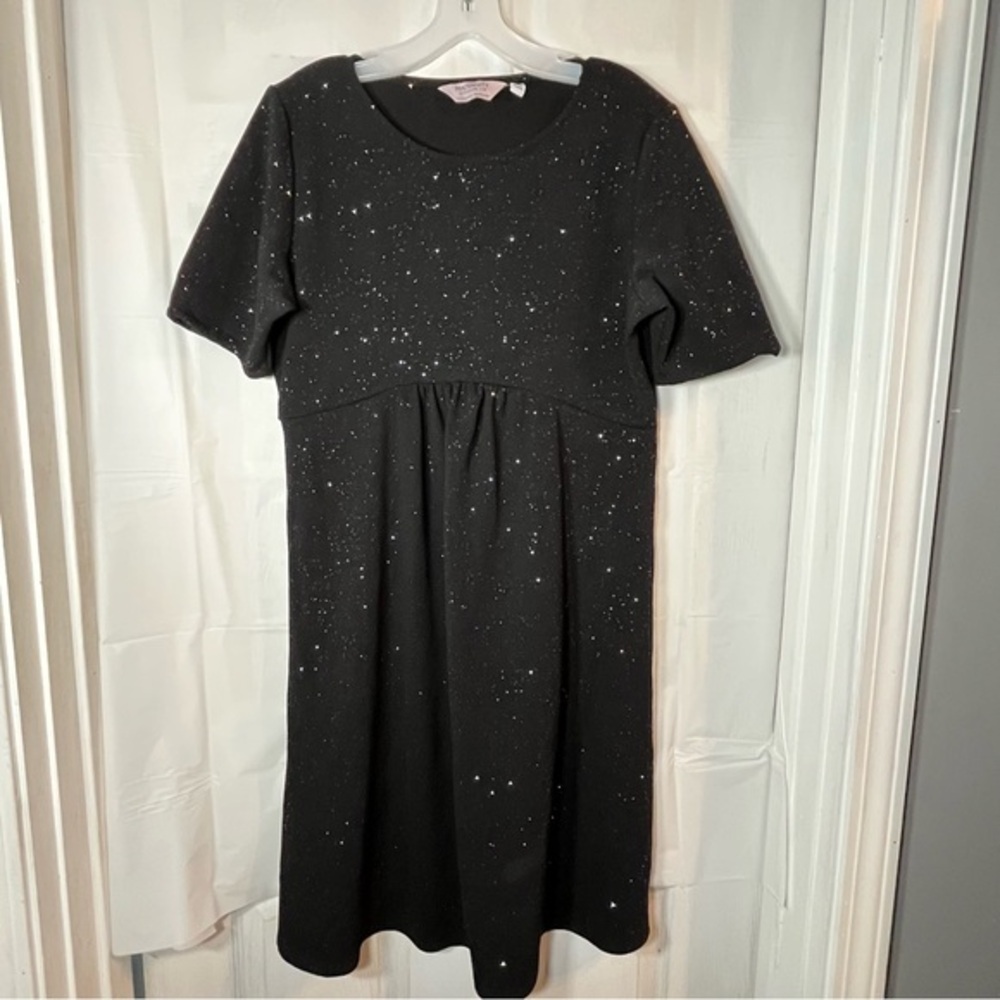 Dorothy Perkins Black Sparkly Maternity Dress Womens Sz 10 Party‎ Event Babymoon